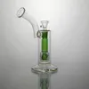 bong glass water pipes colorful water bongs with green inner showerhead bubbler 8.6 inches 18mm Bowl