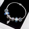 DORAPANG 100% 925 Sterling Silver Charm Perles Bracelets Bleu Cristal Collocation Bracelet Convient Aux Femmes DIY Bracelets Envoyer Les Boxs