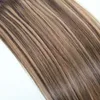 Human Hair Weave Ombre Dye Kleur Braziliaanse Virgin Haar Inslag Bundel Extensions Two Tone 4 # Bruin Tot #27 Blonde