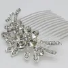 5 sztuk Posrebrzany Kryształ Kryształowy Bridal Tiara Hair Slide Comb Pin Kobiety 70 x 66 mm