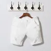 Gros - marque d'été noir blanc mec jeans shorts coton noupped denim court pantalon qualité slim slim style mode bermuda mâle