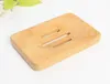 100PCS Natural Bamboo Wooden Soap Dish Wooden Soap Tray Holder Storage Soap Rack Plate Box Container for Bath Shower Bathroom