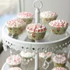 Glass cake stand 2 tier white iron cany cookie display tray table wedding party decoration supplier baking pastry cake tools8427165