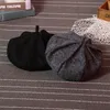 Stilvolle Wollfilz-Barett-Retro- Wolle-Künstler-Baskenmütze-Hüte flache Maler-Kappen für Frauen 6pcs/lot freies Verschiffen