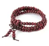 6mm di legno di sandalo rosso naturale preghiera japa rosario braccialetto mala meditazione buddista tibetano rosario in legno braccialetto di perline