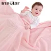 Andningsbar stickad baby filt mjuka nyfödda sängkläder barn filt baby wrap swaddles 8 färger