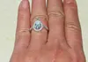 Czeski Biżuteria Delikatna Gruszka W Kształcie Biała Diamentowa Pierścień Palec Moda 10KT White Gold Wypełnione Ślubne Ślubne Pierścienie Dla Kobiet Prezent