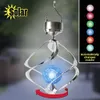 Solar Power Floodlights Wind Spinner LED Outdoor Garden Courtyard Hanging Chime Lamp Lawn Moving Rotating Campanula Light