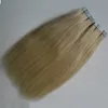 Blonde brazilian hair tape in human hair extensions 100g 40pcs Skin Weft hair extension tape adhesive