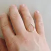 Everfast 10pc/Lot Pear Shaped Waterdrop Ring Geometric Rings Gold Silver Rose Gold Plated Simple Jewelry For Women EFR082 Fatory Price