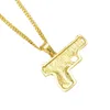 Style européen Gun Pendentif Collier Hip Hop Chaîne Hommes Femmes Bijoux Noir Or Couleur En Acier Inoxydable Collier Pistolet Pendentif