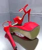 red color t show party Shoes Feminino 16cm platform leather dress shoes open toe buckle ladies summer sandals