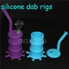 Hookahs Silicon Water Pipes Joint 14.4mm Long Glass Bongs Colorful Silicone Barrel Rigs DHL