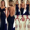 Czarno-biały Sexy Bez Ramiączek Trąbki Sukienka Backless Długa Dress Dla Damskich Party Sukienka Darmowa Wysyłka