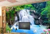 Scenery Wallpaper Crane Peony Waterfall Water Scenery Paper203G