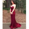 2017 Burgundia Sweetheart Full Lace Country Druhna Dresses Plus Size Sexy Backless Long Mermaid Wedding Guest Dress Tanie Party Suknia