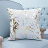 shiny gold cushion cover quotes letter decorative throw pillow case soft short plush almofada white color map geometric cojines