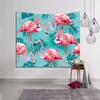 Tropischer Tenture-Flamingo-Wandteppich, Dschungelpflanze, Blätter, Wandbehang, Dekoration, bedruckter Polyesterstoff, Wildtier-Hintergrundkunst