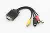 Ny VGA SVGA till S-Video 3 RCA TV AV Converter kabeladapter VGA till TV S-Video RCA AV 3 Adapterkabel för PC Laptop 100PCS