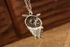 Vintage Women Owl Pendant Neclace Long Sweater Chain Jewelry Golden Antique Silver Bronze Charm fashion free shipping