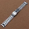 Yüksek kaliteli mat ve lehçe kavisli biter Düz paslanmaz çelik erkek saat kayışı 18mm 20mm 22mm 24mm metal kordonlu saat aksesuarları bracelete