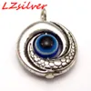 MIC 50 Stück tibetische Silberlegierung EVIL EYE Kabbalah Charm-Anhänger 15 mm DIY-Schmuck für Armbänder und Halsketten