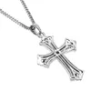 Bling Bling imité diamant pendentif croix collier or jaune plaqué collier pour hommes de haute qualité pendentif exquis en gros