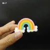 Divertido Kawaii Rainbow Modelo de Resina Plana Posterior DIY Juguete Simulación Artificial Figuras Percibir Juego de Aprendizaje Educativo Prop
