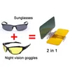 2 W 1 Samochodowi Samochód Słońce Anti-UV Block Dnia i Noc Non Glare Anti-Dazzle Sunshade Mirror Driver Goggles Osłona