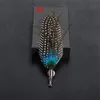 BoYuTe 5 pièces 12.5*4.5CM mode plume de paon broche 5 couleurs épinglette de mariage pour hommes costume bijoux