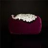 Alta qualidade 4 cores Moda Cristal Diamante Handbag Evening Bag Purse frete grátis venda quente do pavão Clutch elegante