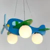 Modern Kid's Bedroom Airplane en bois Pendentif Lampe d'étude Enfant Shape Plan Modèle Pendentif Lights Salle à manger Suspending Lumière