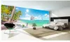 Luxury European Modern Sea Kokospalmen Wandbild 3d wallpaper 3d Tapeten für TV Hintergrund
