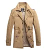 All'ingrosso-New Fashion Trench medio lungo da uomo sottile sottile Chaqueta Larga Hombre