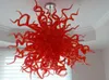 Inomhus dekoration Handgjorda blåsiga glas Röda ljuskronor Modern LED Ljuskälla Konst Decor Murano Glass Candeliers