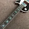 new arrival hot selling custom shop electric guitar in brown color with chromehardware , colorful inlays, high quality guitarra