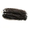 7a Micro Loop Brasilianska förlängningar 100g Applicera Naturligt hår Mikrolänk Hårförlängningar Human 100s Kinky Curly Micro Loop Hårförlängningar