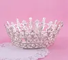 Hurtownie Królowa Korona Tiara Ślub Bridal Kryształ Rhinestone Akcesoria do włosów Pałąk Srebrny Headpiece Princess Hair Jewelry Prom Jewelry