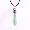 Green Aventurine Jade Pillar Stone Necklace Natural Crystal Hexagonal Gemstone Amazonite Healing Point Prosperity Confidence Witch Necklace