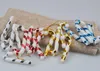 Xmas Candy Cane Ornament Choinki Wisiorek Drop Ornament Dekoracje Mini Stripe Cane Stick Craft Puste Decor Gold Silver Red