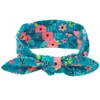 Baby pannband Bunny Rabbit Ear Head Bands Girls Bids Cute Turban Knot Floral Printing Hairbands Headwear Hair Accessories KHA1759991012