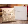 Hochzeitseinladungskarten, personalisierte goldene hohle Hochzeitsfeier, druckbare Einladungskarten, Band mit Umschlag, versiegelte Karten