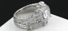 Bague de luxe en diamant D/Vs double couche, bague en or 14 carats pour hommes et femmes