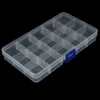 1Pcs Convenient Fishing Lure Tool Case Tackle Boxs Plastic Clear Fishing Track Box With 15 Compartments Wholesale