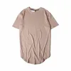 ハイストリートソリッドカーブ裾Tシャツ男性ロングライン拡張迷彩ヒップホップTシャツ都市KPOP Teeシャツ送料無料