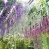 2019 Glamorous Wedding Ideas Elegant Artifical Silk Flower Wisteria Vine Wedding Decorations 3 garfos por peça mais quantidade mais bonita