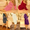 Wholesale- Women Loose Coral Fleece Long Night-Robe Sleepwear Shawl Collar Bathrobe Spa Winter Warm Dressing