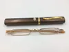 High Quality Ultra Pen Slim Gold Trim Reading Glasses Metal Mini Tube Reader 10pcs lot 2519