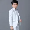 Jongens Wedding Suits Nieuw maat 2-10 Witte Boy Suit Formeel feest Vijf sets vlinderdasbroek Vest Shirt Kinderpakken in Stock289d