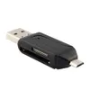 Freeshipping 10 stks / partij Universele kaartlezer Telefoon PC-kaartlezer Micro USB Flash OTG TF / SD-geheugen 2 in 1 Dual voor de telefooncomputer